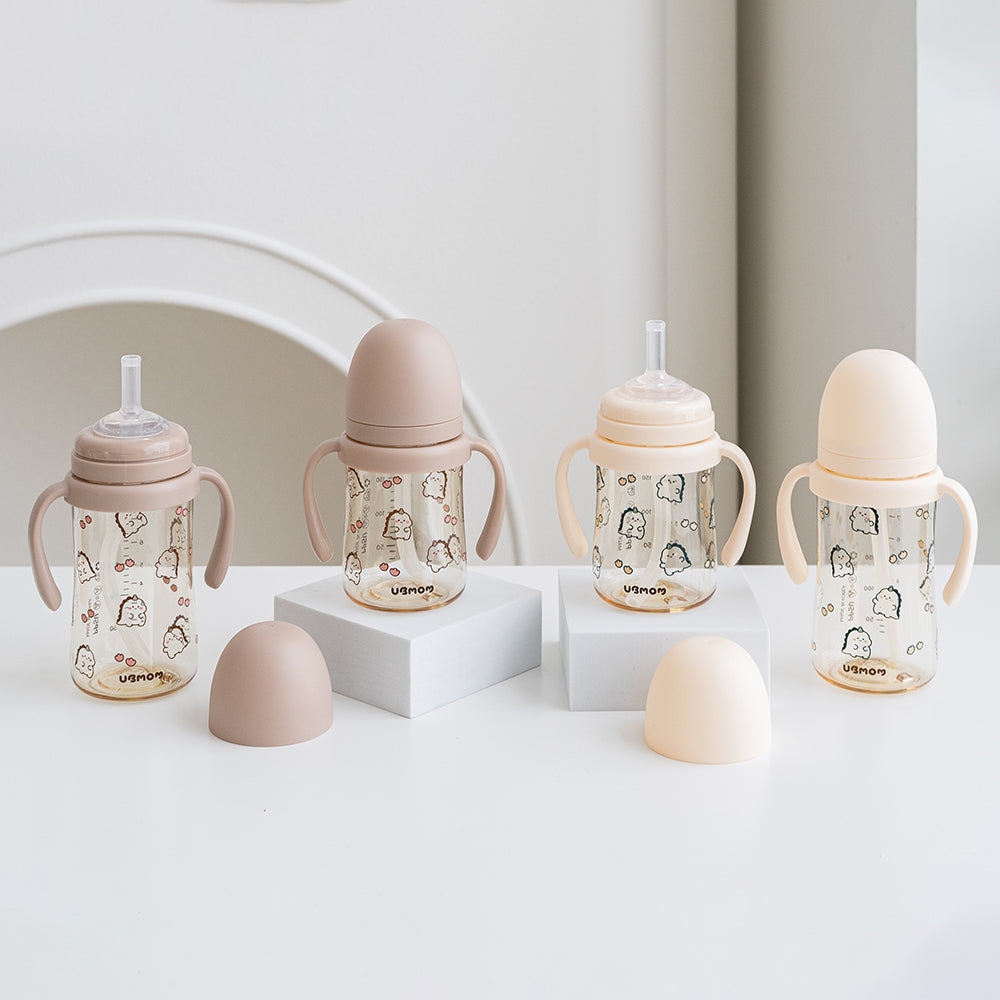 UBMOM Signature PPSU Straw Cup (Beige Dino) 280ml 200ml