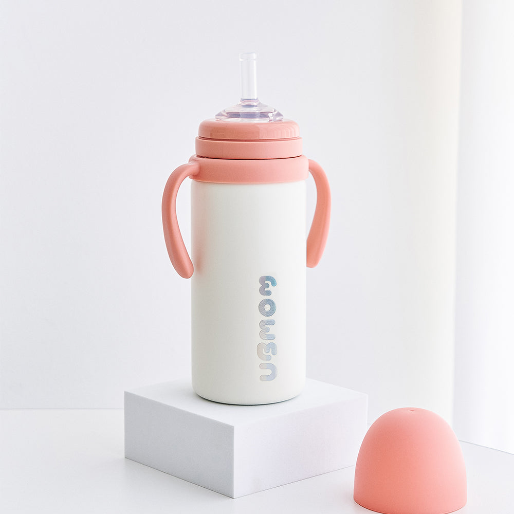 UBMOM Signature STAINLESS Straw Cup 330ml 220ml with both One Touch Cap and Regular Cap
