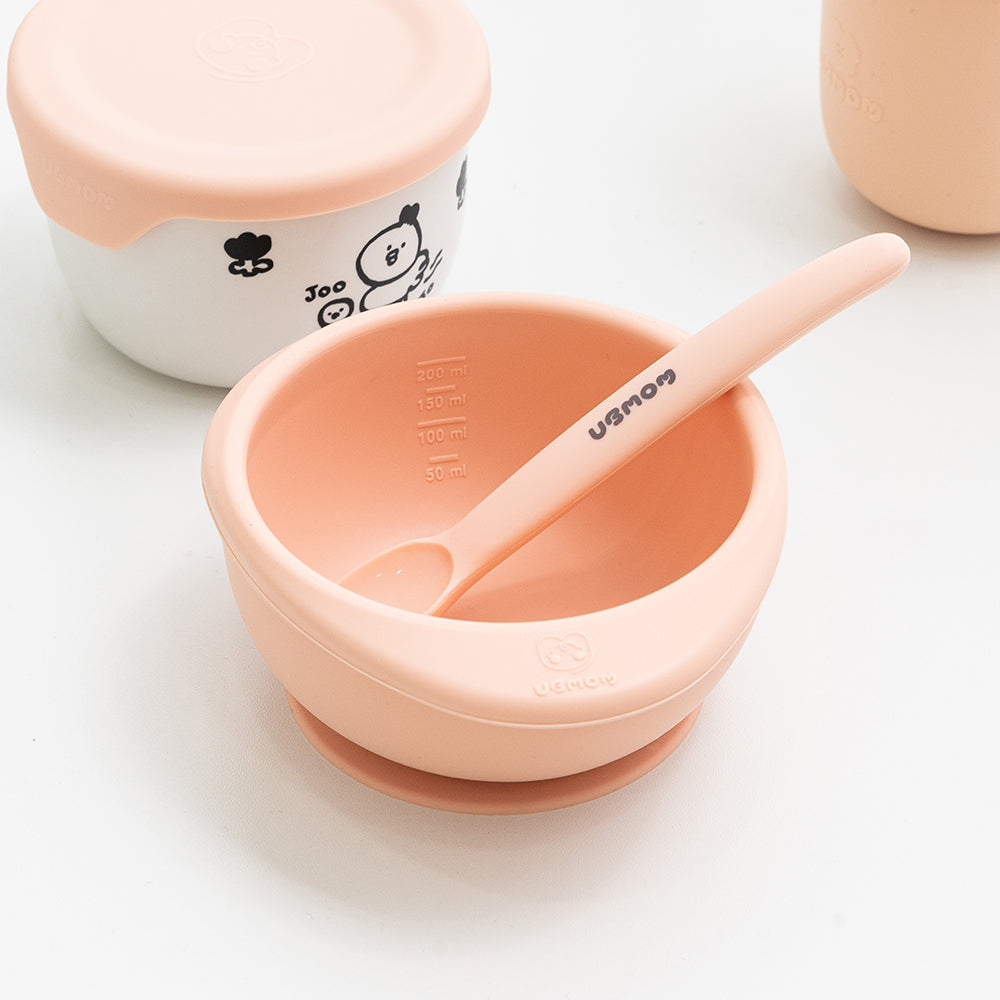 UBMOM Silicone Soft-Tip Baby Feeding Spoon Case Set