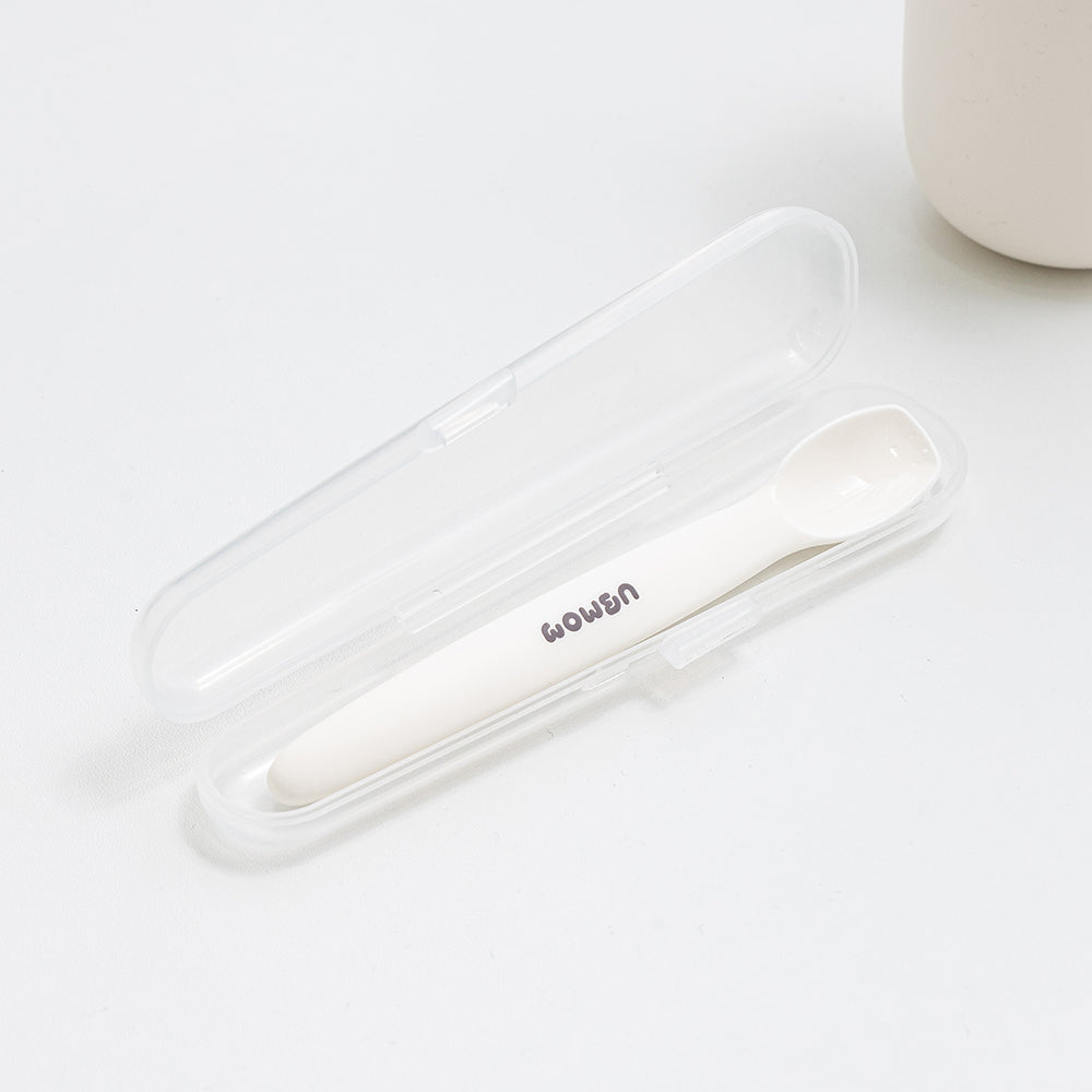 UBMOM Silicone Soft-Tip Baby Feeding Spoon Case Set