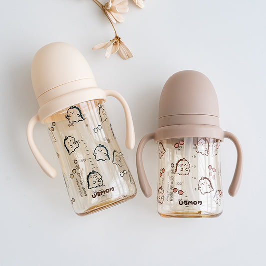 UBMOM Signature PPSU Straw Cup (Beige Dino) 280ml 200ml