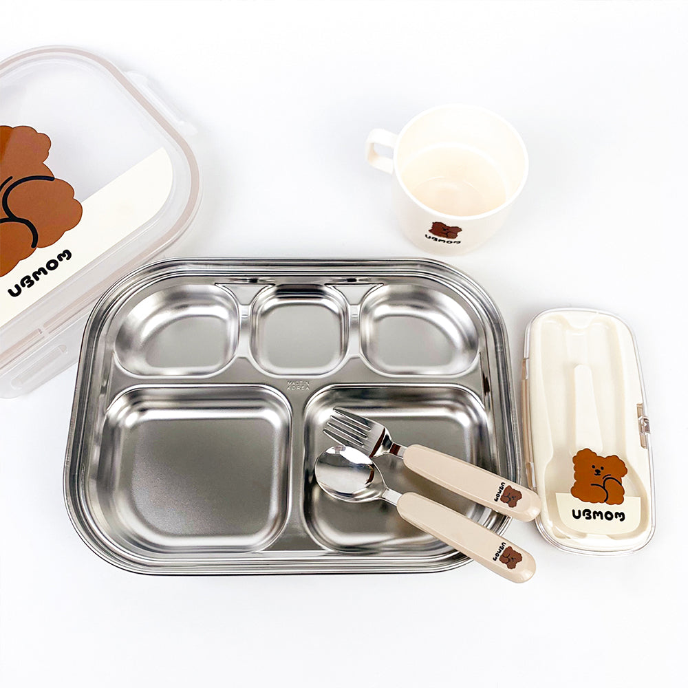 UBMOM Stainless Steel Spoon and Fork Set with Case