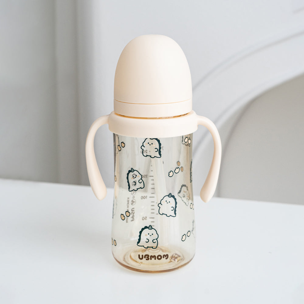 UBMOM Signature PPSU Straw Cup (Beige Dino) 280ml 200ml