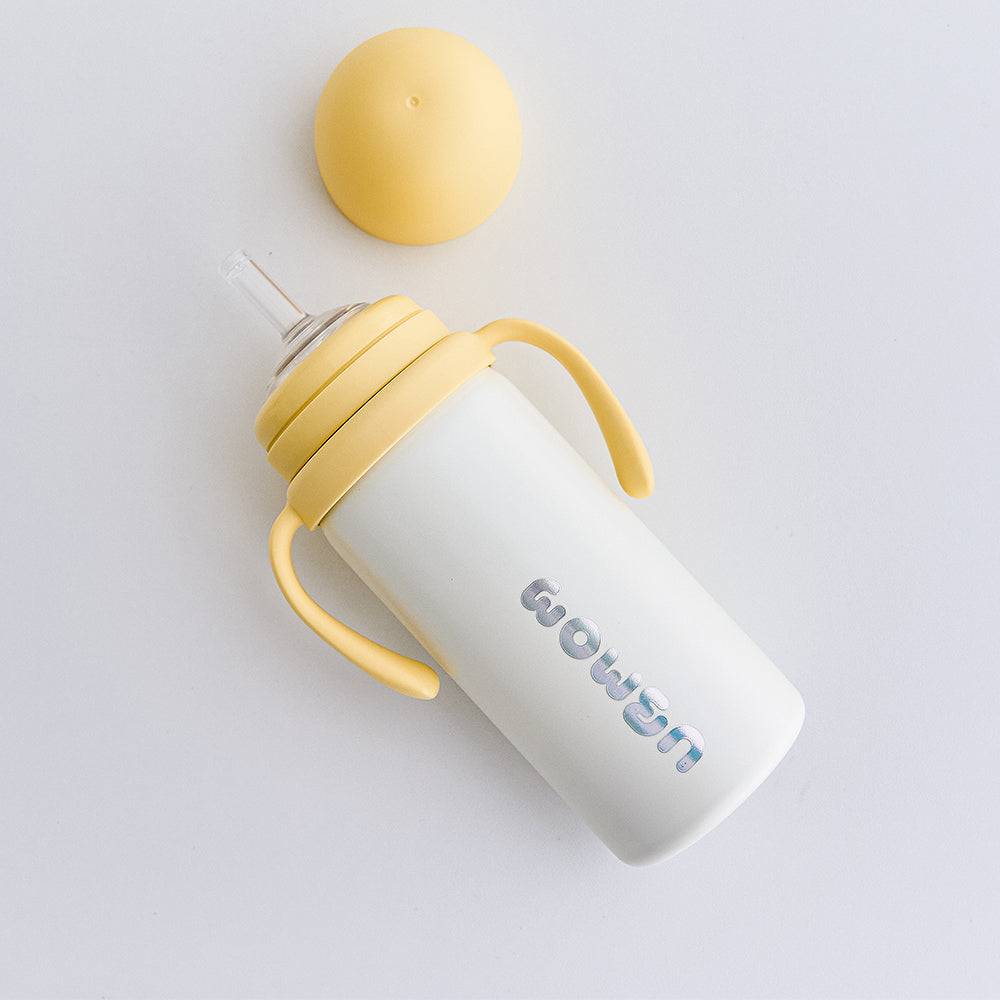 UBMOM Signature STAINLESS Straw Cup 330ml 220ml with both One Touch Cap and Regular Cap