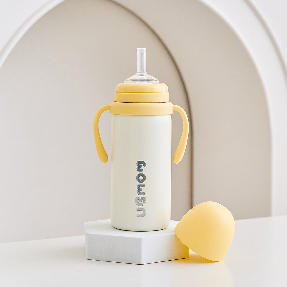 UBMOM Signature STAINLESS Straw Cup 330ml 220ml with both One Touch Cap and Regular Cap