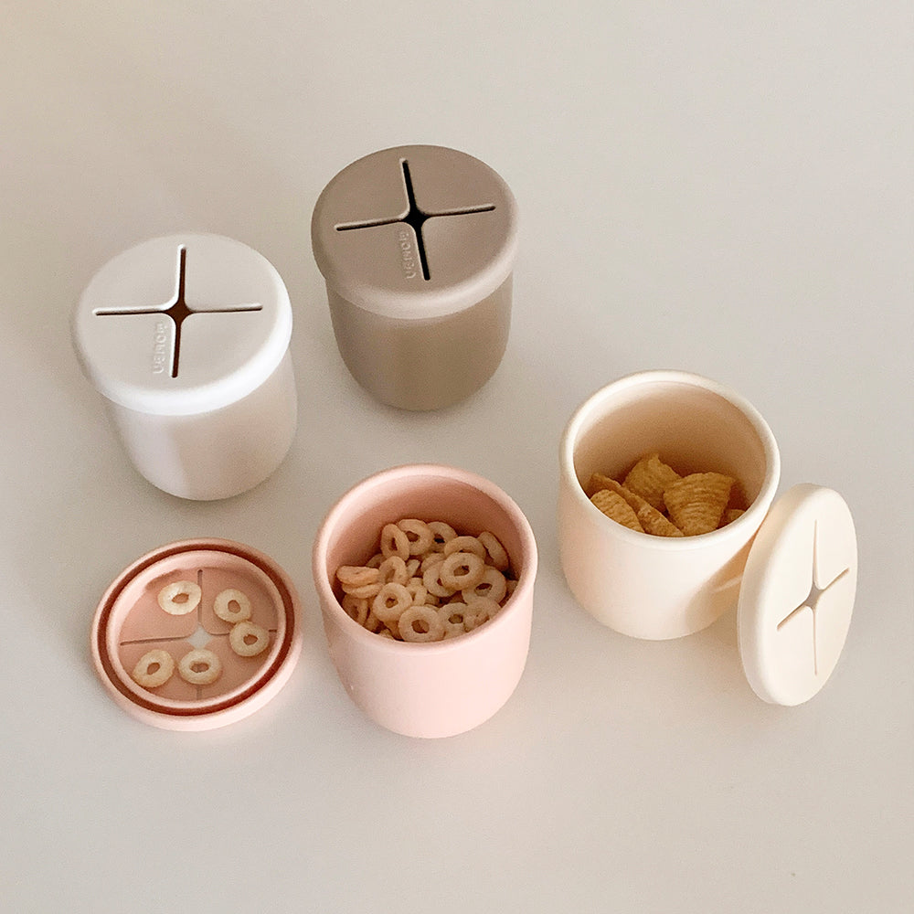 UBMOM 2-in-1 Silicone Training Straw Cup and Snack Cup (220ml)