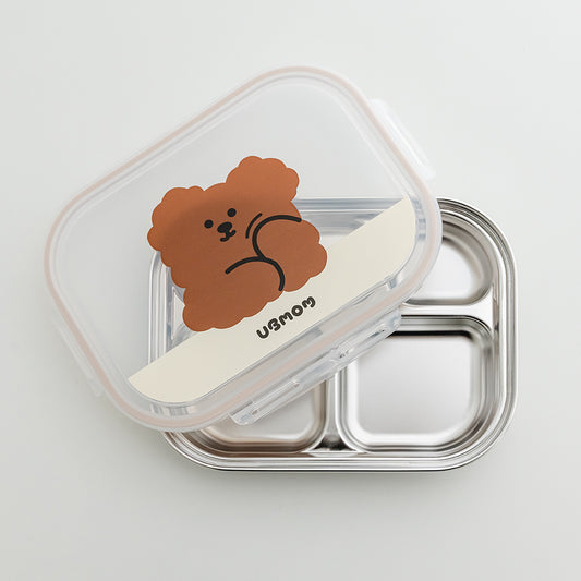 UBMOM Stainless Steel Divided Food Tray with Lid (5 Compartments)