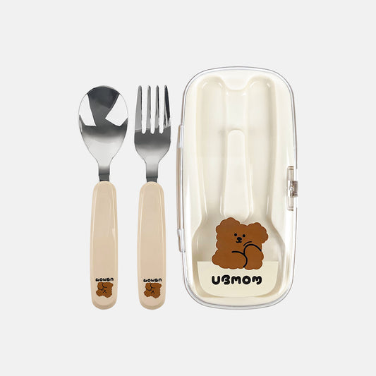 UBMOM Stainless Steel Spoon and Fork Set with Case