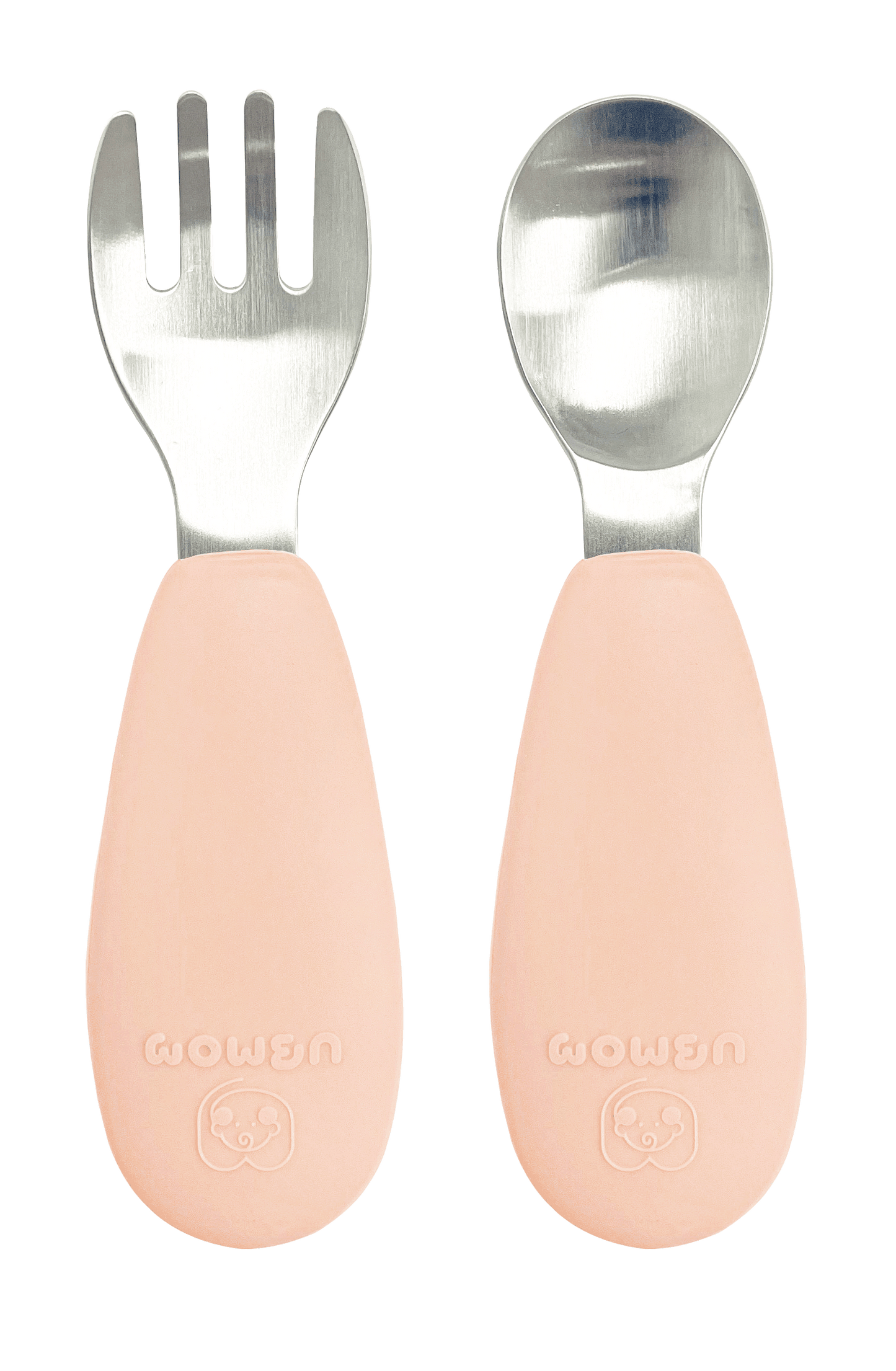 UBMOM Stainless Steel Spoon and Fork Set with Case (Silicone Handle)