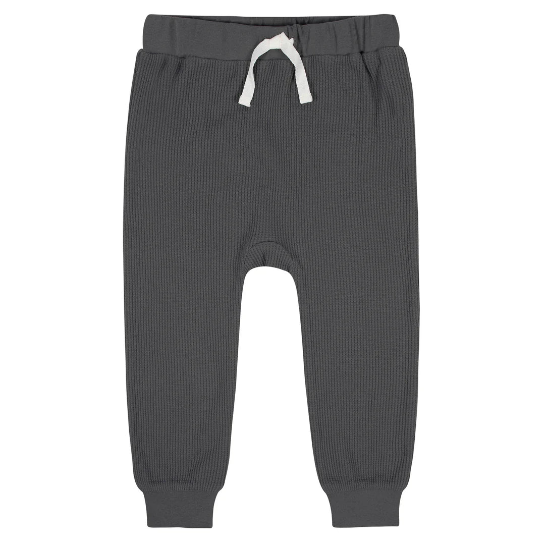 Gerber Childrenswear 2pc Top and Pant Set (Waffle Jogger Charcoal)