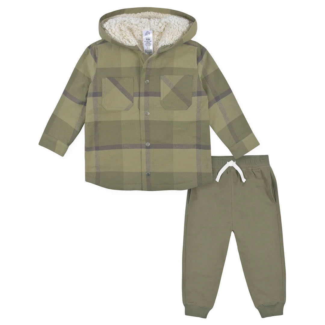 Gerber Childrenswear 2pc Flannel Jacket and Jogger Pants