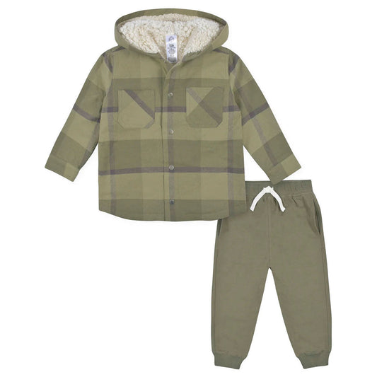 Gerber Childrenswear 2pc Flannel Jacket and Jogger Pants