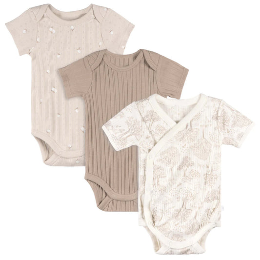 Just Born Short Sleeve Bodysuits - 3pk (0-3M)