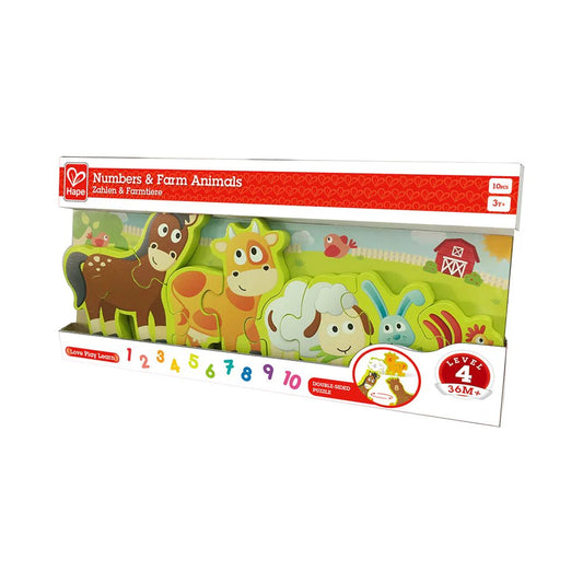 Hape Numbers and Farm Animals Wooden Puzzle